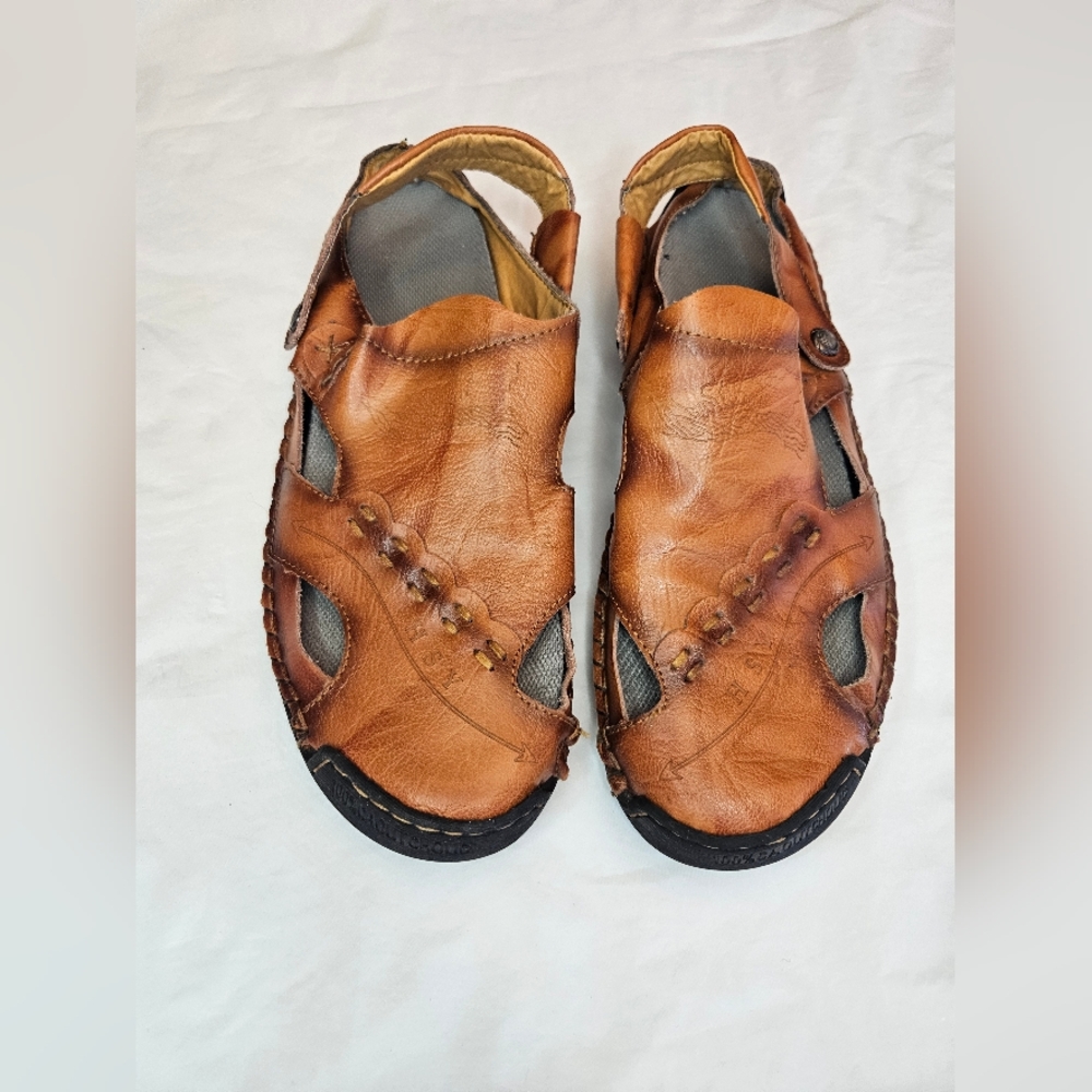 Men’s HSY Fashion Closed Toe Sandals Handcrafted with Rubber outer soles Size 12